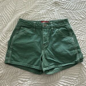 Women’s Forest Green Dickies High-Waisted Carpenter Shorts
